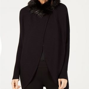 Alfani faux-fur trim cardigan